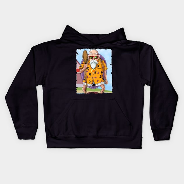 MASTER ROSHI MERCH VTG Kids Hoodie by Kiecx Art